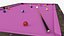 Pool Table Rasson Fuchsia with Balls and Cue