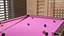 Pool Table Rasson Fuchsia with Balls and Cue