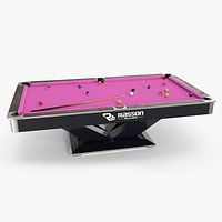 Pool Table Rasson Fuchsia with Balls and Cue