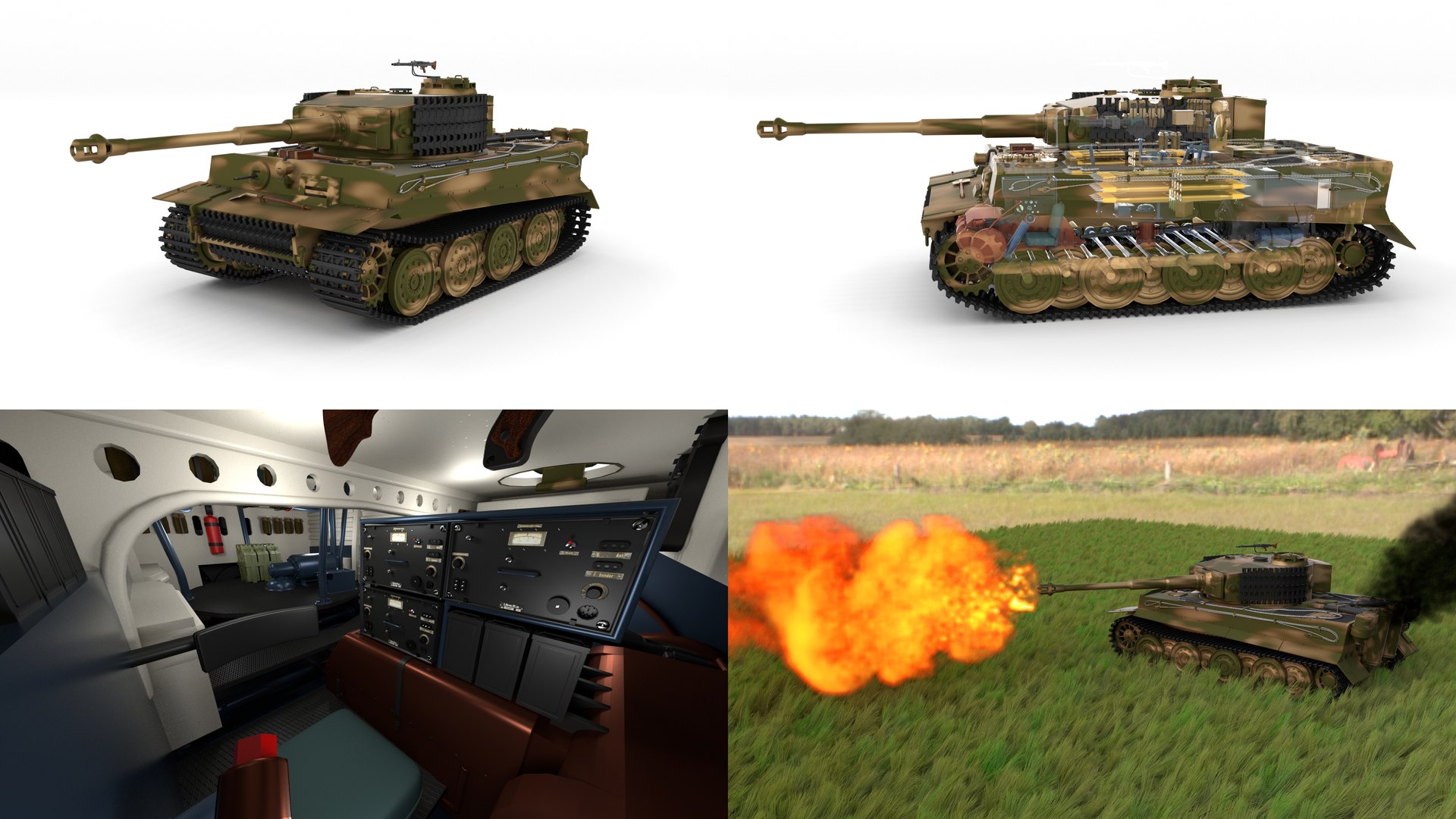 built tiger e late 3d model