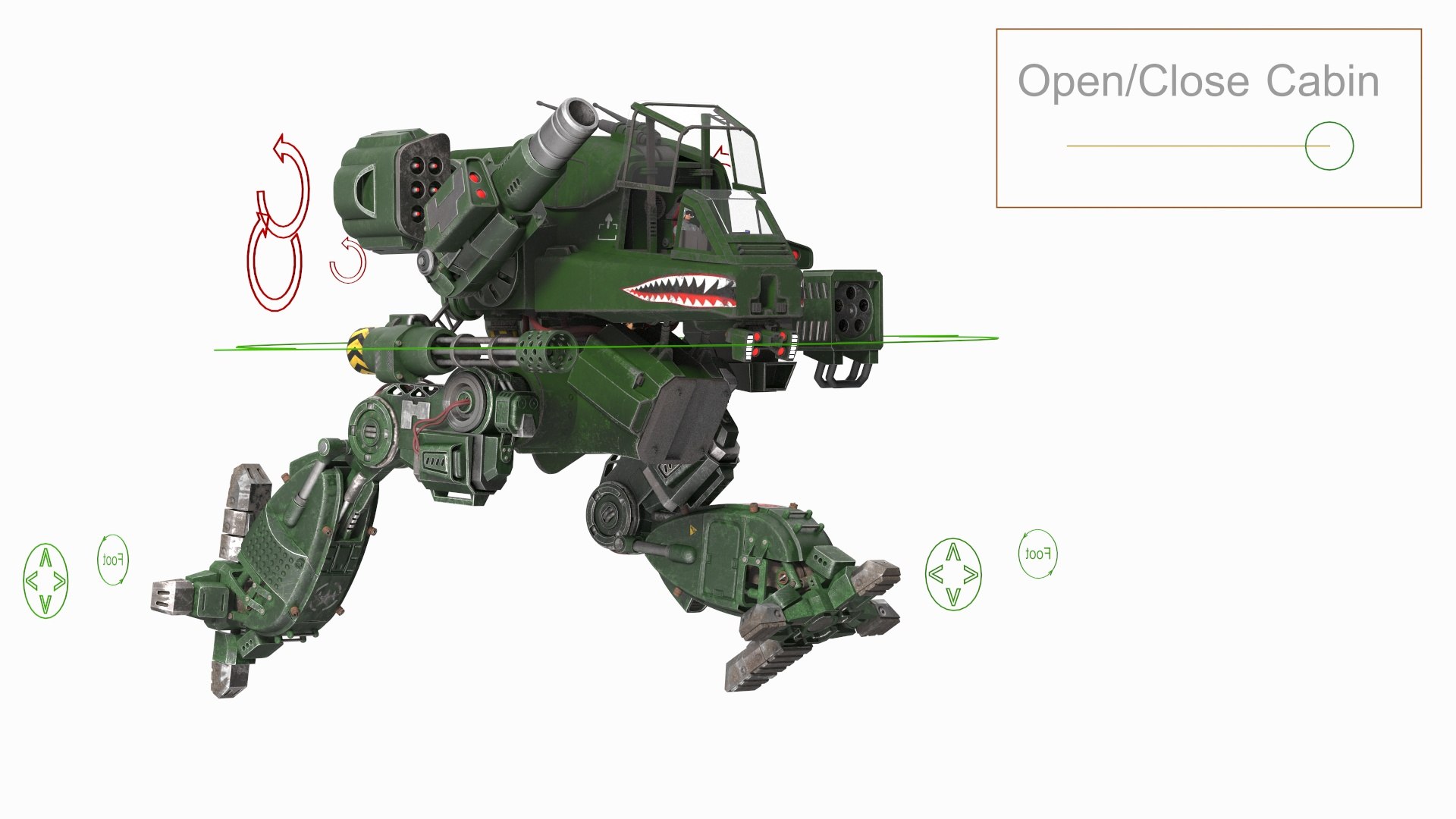 3D Worn Walking Combat Dark Green Robot with Pilot Rigged model https://p.turbosquid.com/ts-thumb/93/dfgVDR/Cj/wornwalkingcombatdarkgreenrobotwithpilotriggedmb3dmodel002/jpg/1694248949/1920x1080/fit_q87/a67f40806d880326539323cb5b4a6165f7bc6a07/wornwalkingcombatdarkgreenrobotwithpilotriggedmb3dmodel002.jpg