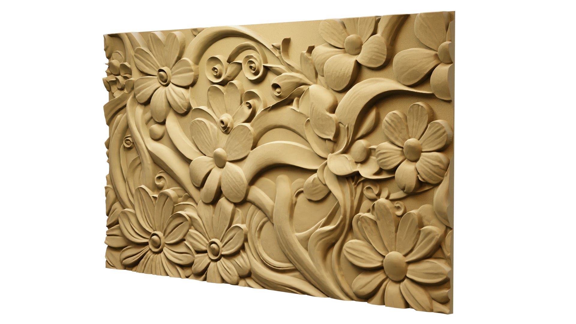 CNC STL Relief Panel Classic Floral Art Carving File 264 3D Model ...