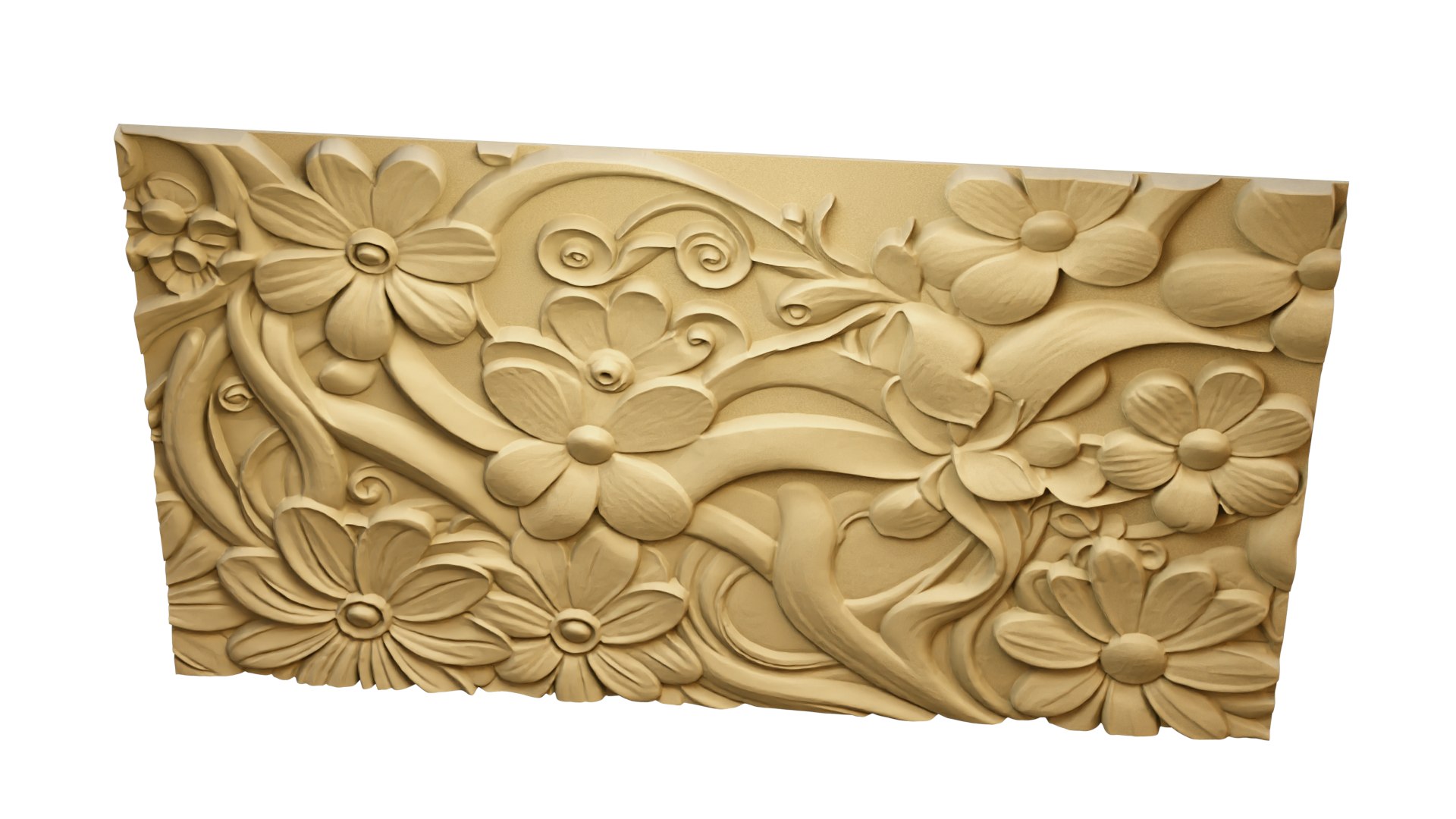 CNC STL Relief Panel Classic Floral Art Carving File 264 3D Model ...
