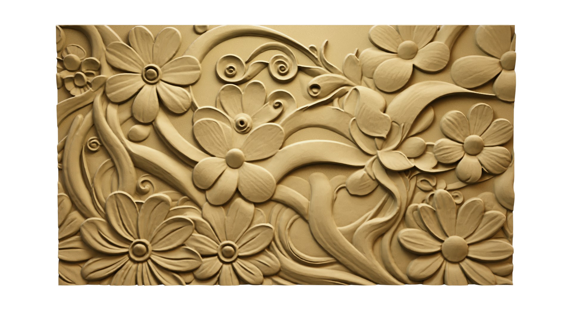 CNC STL Relief Panel Classic Floral Art Carving File 264 3D Model ...