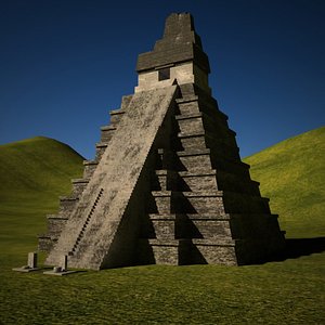 3d tikal temple structures