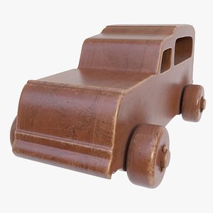Wooden kids car 46 3D