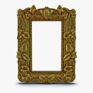 3d baroque picture frame 3 model