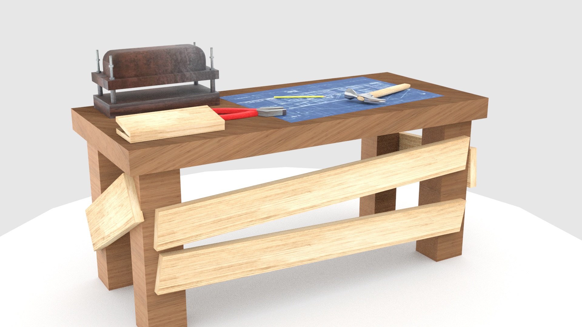 Crafting Table 3D Model - TurboSquid 2025470