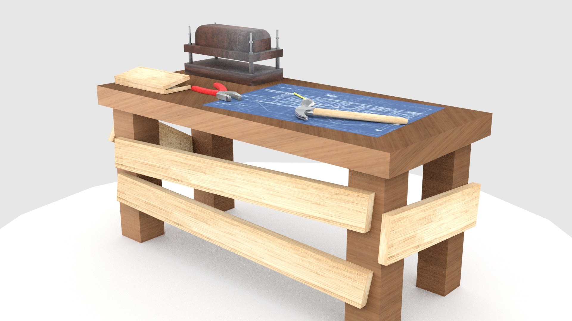 Crafting Table 3D Model - TurboSquid 2025470