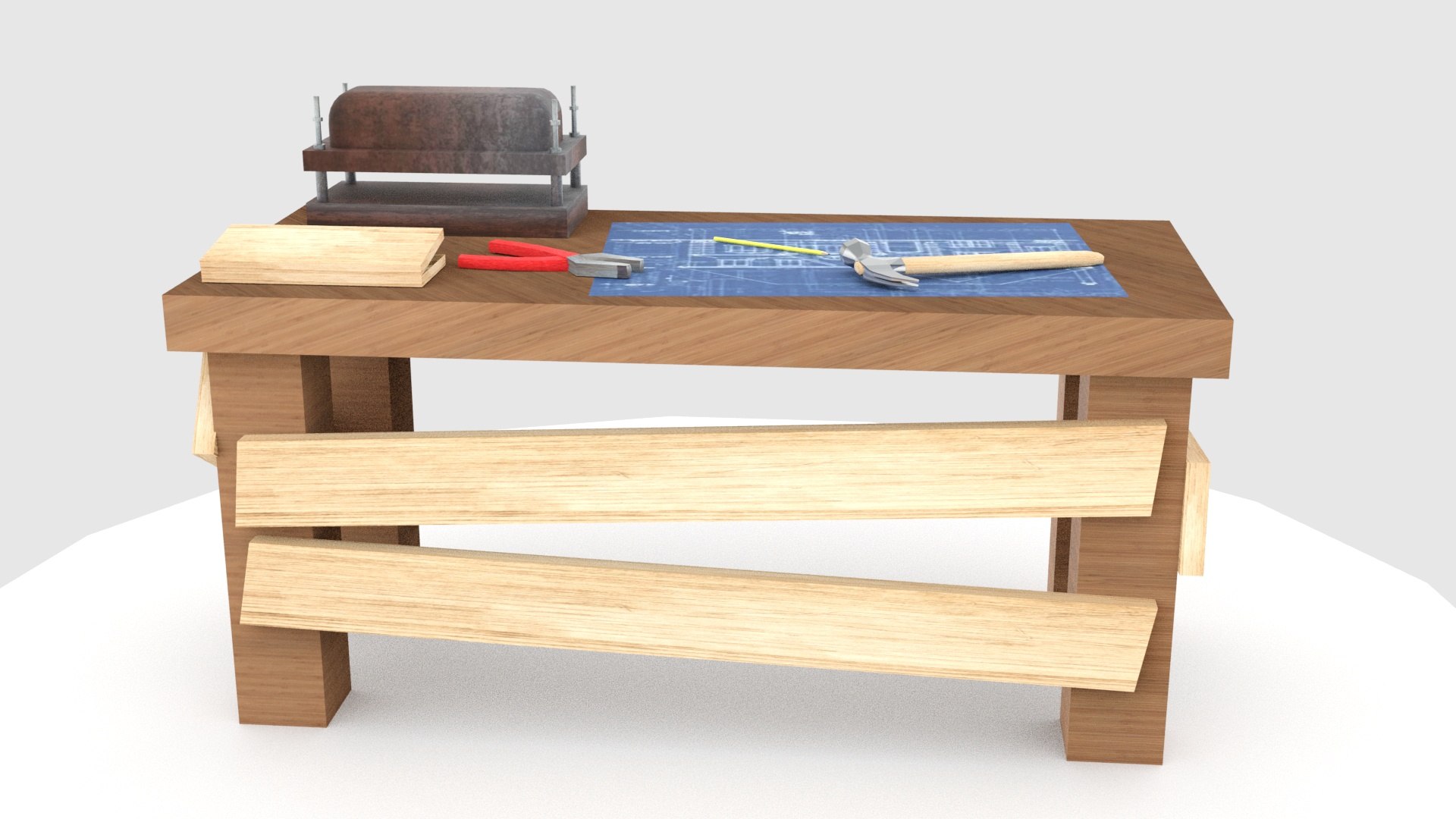Crafting Table 3D Model - TurboSquid 2025470