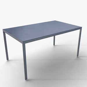 Simple Modern Metal Dining Table 3d Model