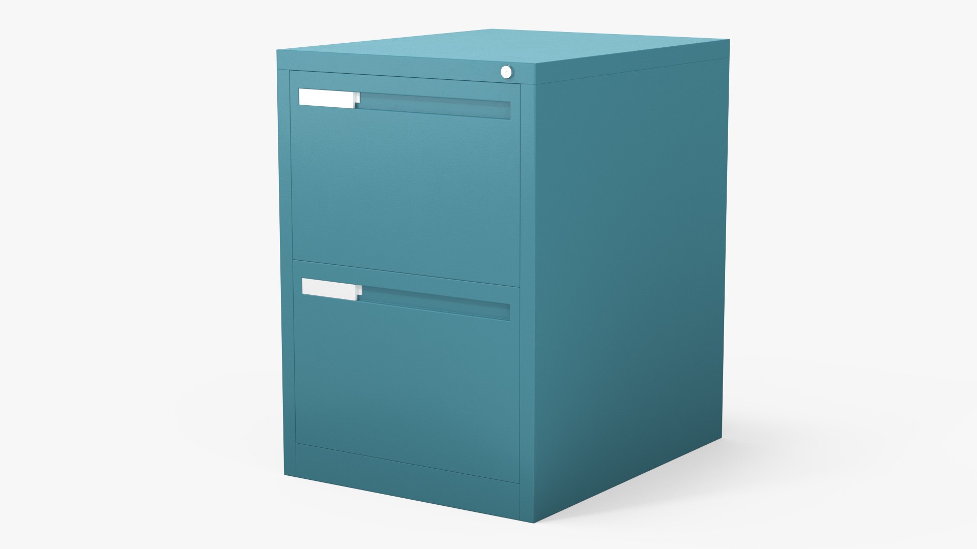 Filing Cabinet 2 Drawer Blue 3D model preview