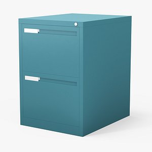 Filing Cabinet 2 Drawer Blue