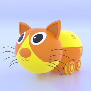 3D cute toy cat wheels