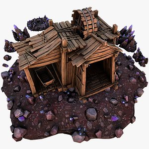 3D Medieval Crystal Mineral Ore Mine