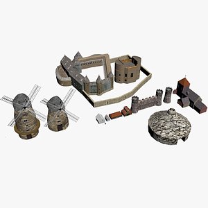 3D Medieval Landscape Pack low poly model