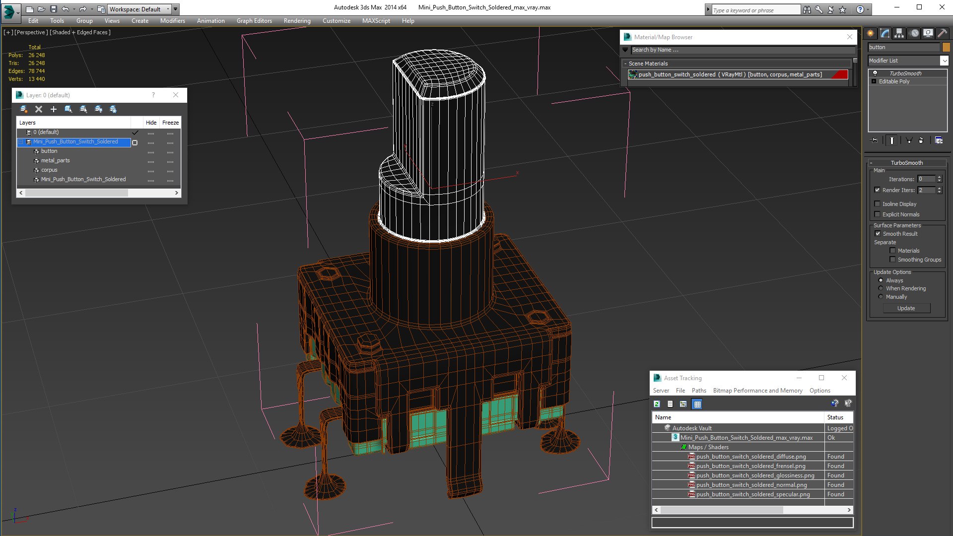 Mini Push Button Switch 3D - TurboSquid 1671608