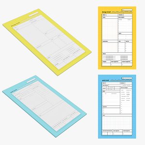 Creative Brief Note Pad Set for Digital Projects model