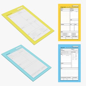 Creative Brief Note Pad Set for Digital Projects