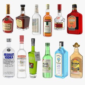 Alcoholic Drinks Collection 10 3D
