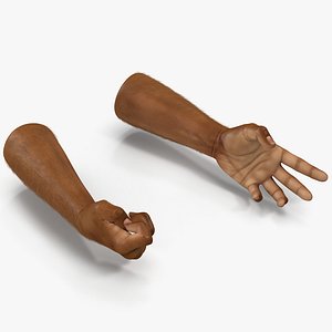 3d model of african man hands 3