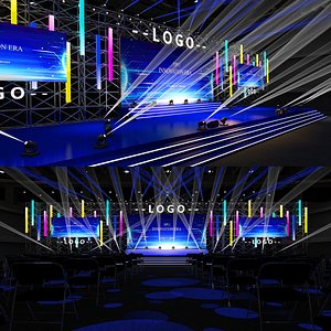 3D Stage Truss Meeting Hall Wedding Show Concert Party 3D model