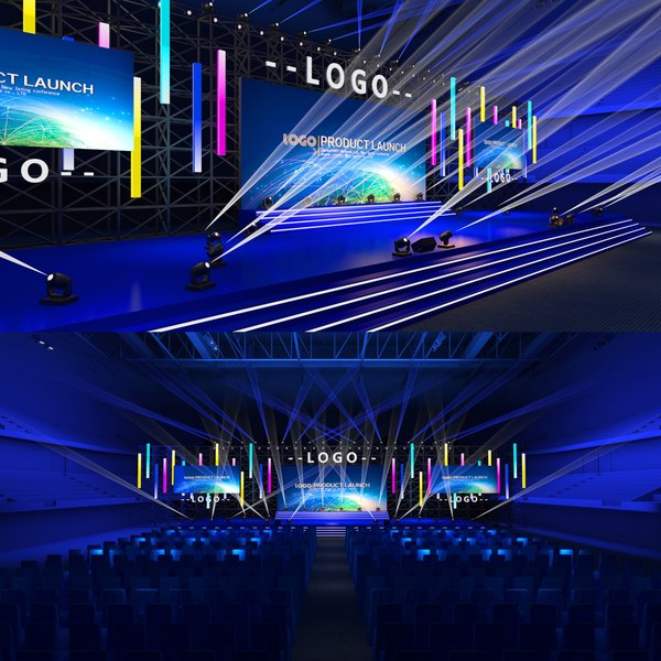 3D Stage Truss Meeting Hall Wedding Show Concert Party 3D model