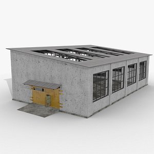 Big Industrial Warehouse 3D model