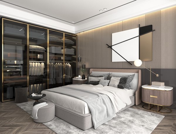 Modern Bedroom Interior Scene 10 3D - TurboSquid 1910367