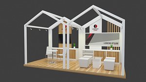 booth 244cm x 488cm 3D model