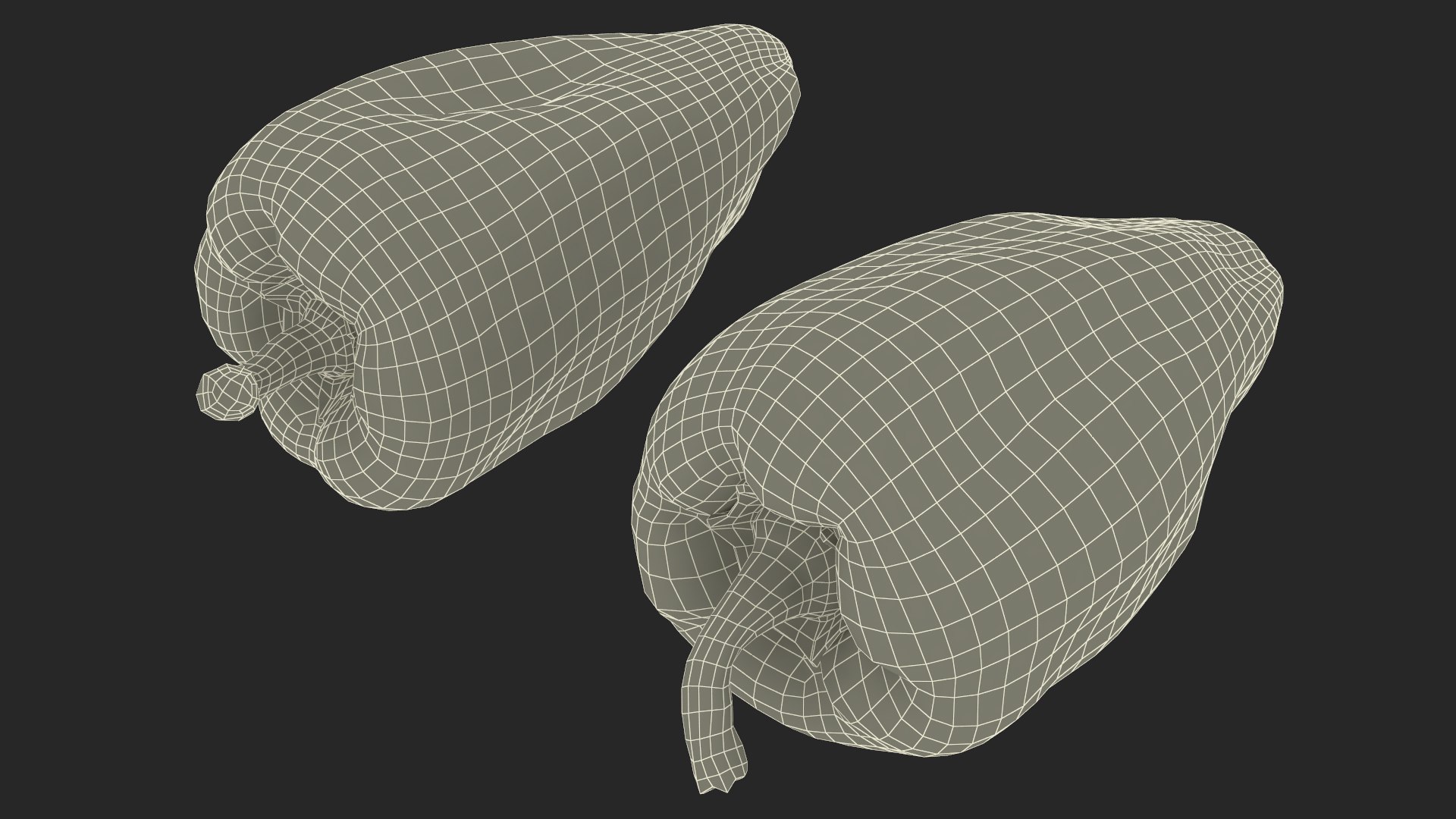 3D Red Long Pepper Model - TurboSquid 1981867