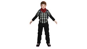 3D AAA 3D REALISTIC HUMAN RIGGED CHARACTER -EUROPEAN KIDS BOY 01