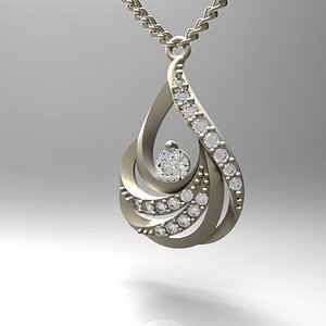 stl necklace gold 3d model