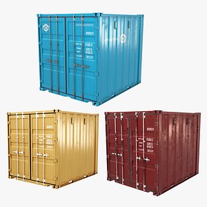 10-foot Shipping Containers Set 3D