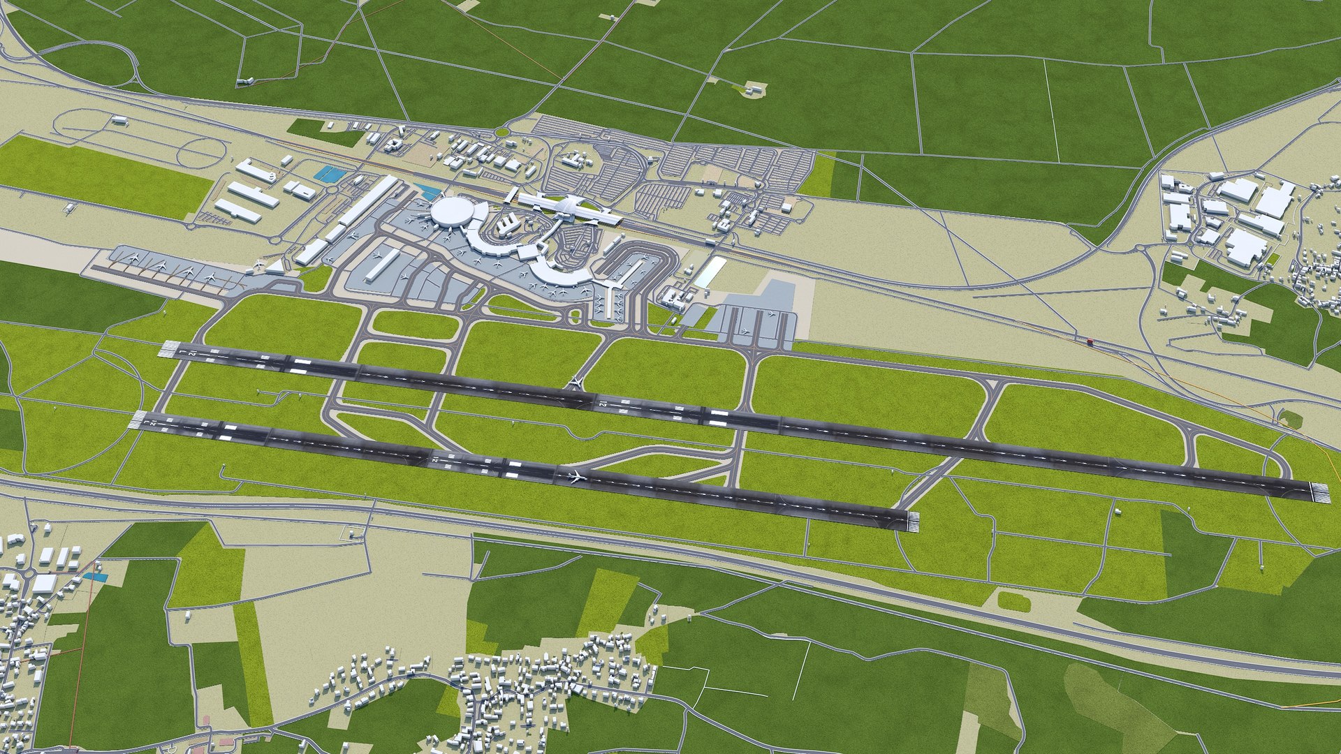 Lyon Saint Exupery Airport 3D Model TurboSquid 2013566