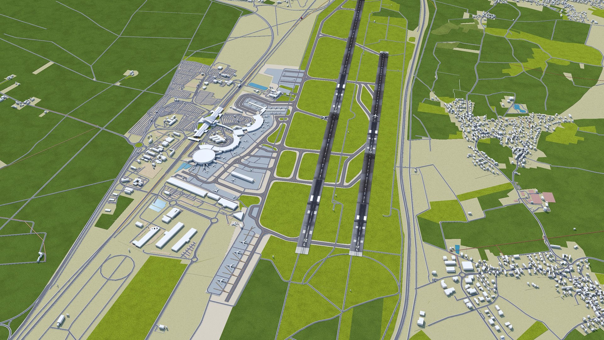 Lyon Saint Exupery Airport 3D Model TurboSquid 2013566