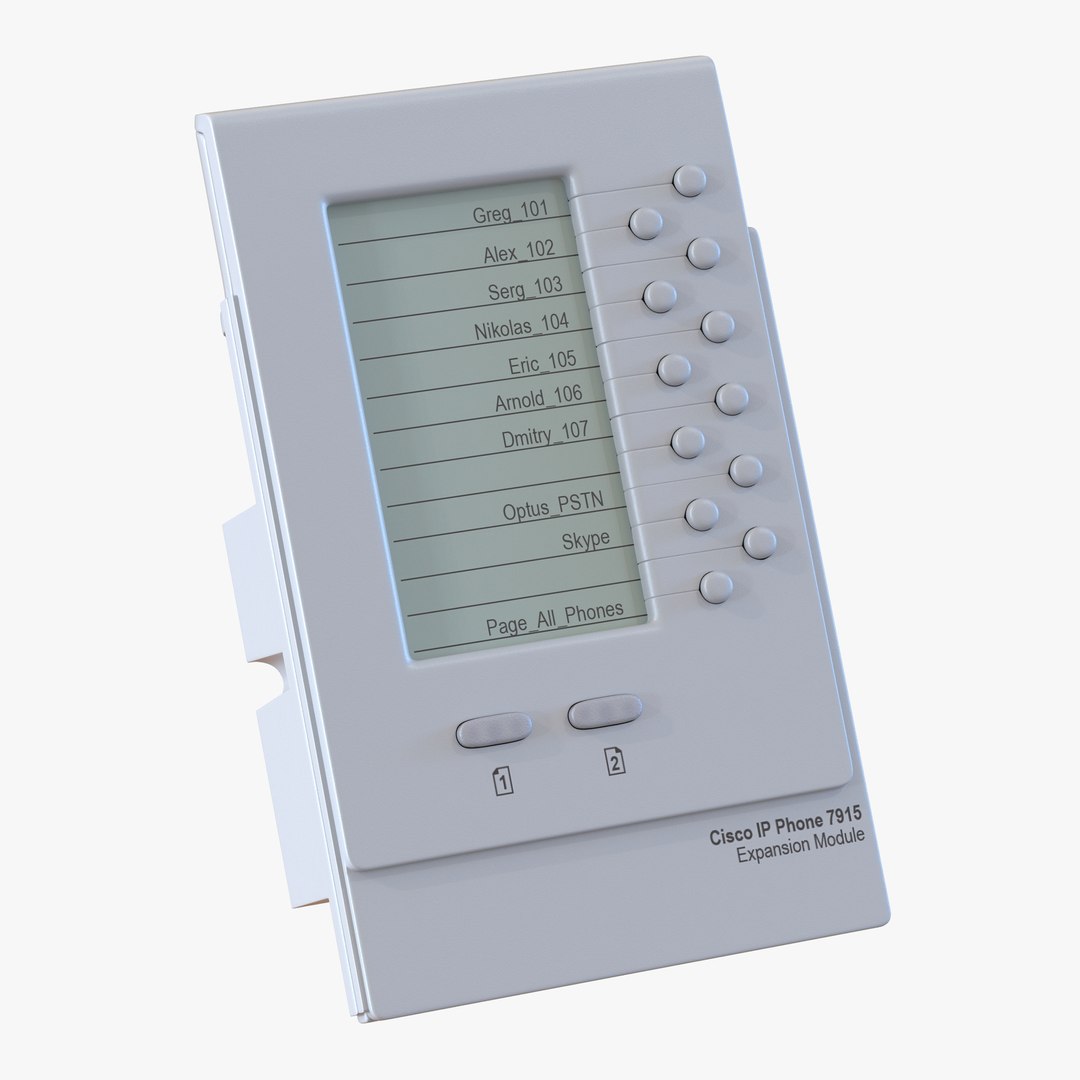 Cisco 7915 Expansion Module White 3D Model 3D model preview