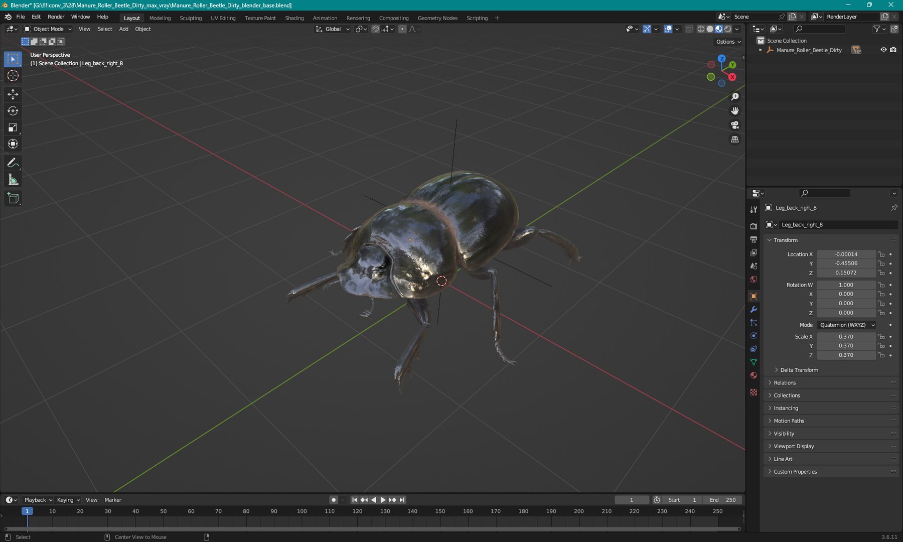 Manure Roller Beetle Dirty 3D model https://p.turbosquid.com/ts-thumb/94/euHYMo/3g/manurerollerbeetledirtyvray3dmodel020/jpg/1729967002/1920x1080/fit_q87/65239ed26813b33d052887b73e0cbe9e15feede6/manurerollerbeetledirtyvray3dmodel020.jpg
