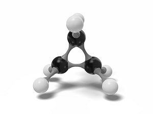 cyclopropane molecule c3h6 modeled 3D model