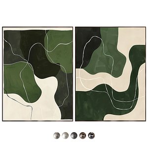 Modern Green Painting Modern Green Painting abav448 abav449