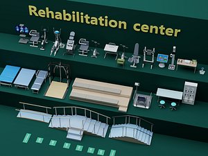 Rehabilitation Center Therapy Equipment Pack PBR Game Ready 3D