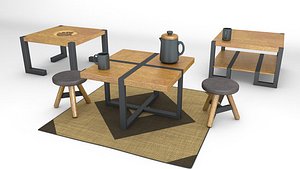 3D set coffee table model