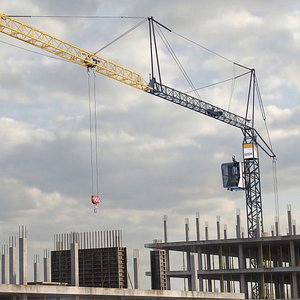 3D Liebherr 125K Fast Erecting Crane Rigged