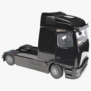 Long Haul Tractor Cab Unit Black Rigged for Maya