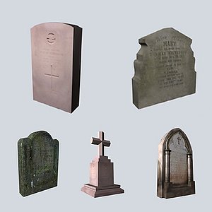 grave stones 3d model