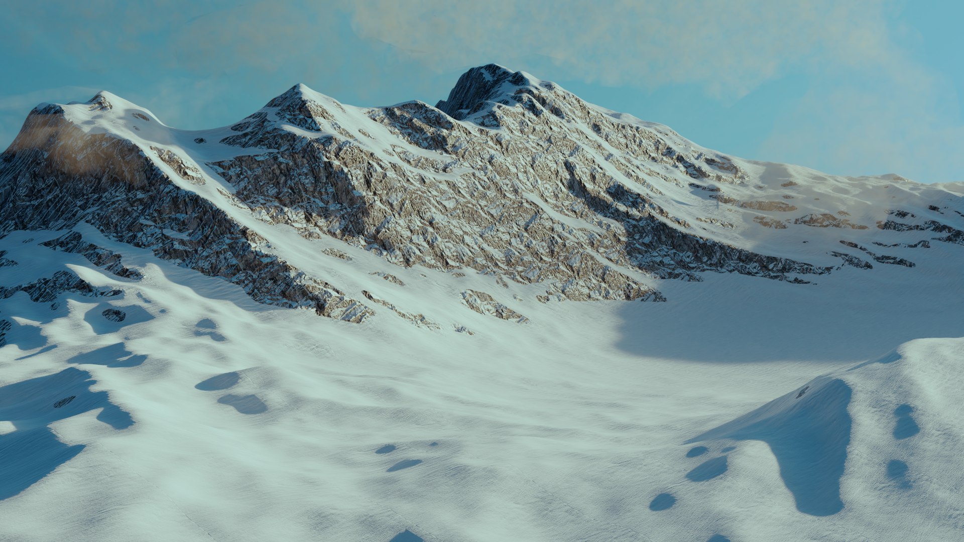 3D Mountain Landscape Snow - TurboSquid 1431391