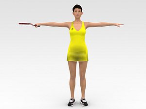 Badminton Player 02 3D model