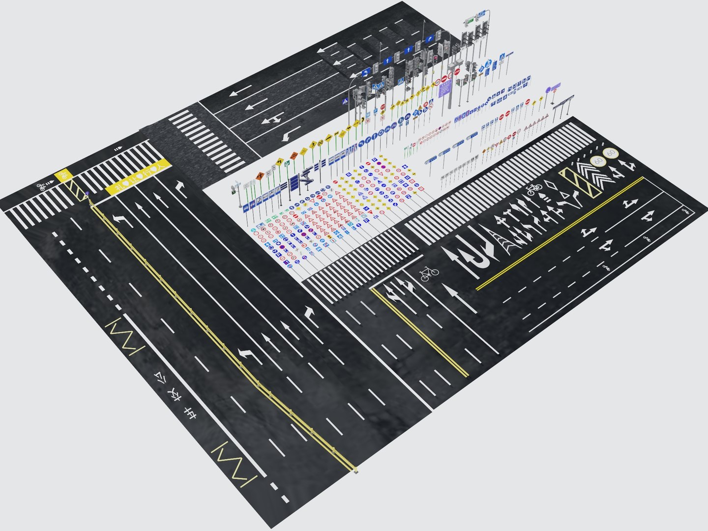 3D Road Markings Traffic Signs Collection Pack https://p.turbosquid.com/ts-thumb/95/HURz86/xu/8183/jpg/1791427566/1920x1080/fit_q87/1affb8d22fd3a03ee9d239de2e6f56cf5d5b18a6/8183.jpg