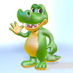 max rigged cartoon crocodile
