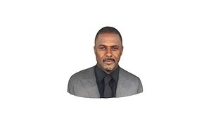 3D Idris Elba- Realistic bust head ready 3d Model model